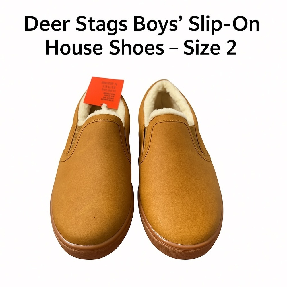Deer Stags Boys’ Slip-On House Shoes – Size 2